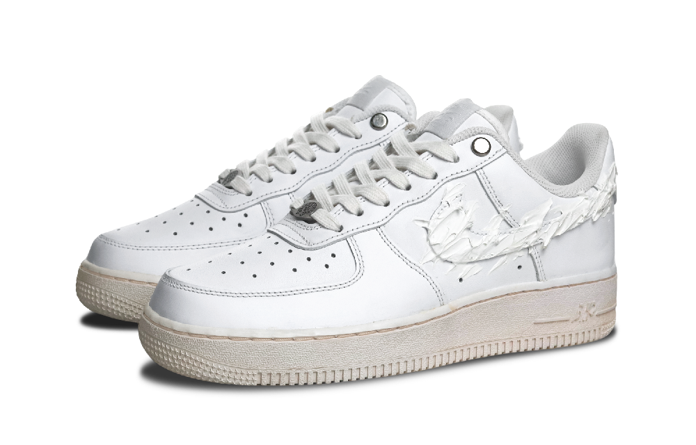 Nike Air Force 1 White Mist Thorn Slip-Resistant Cushioning Low-Top Skateboard Shoes Women's Oxidation Whitening