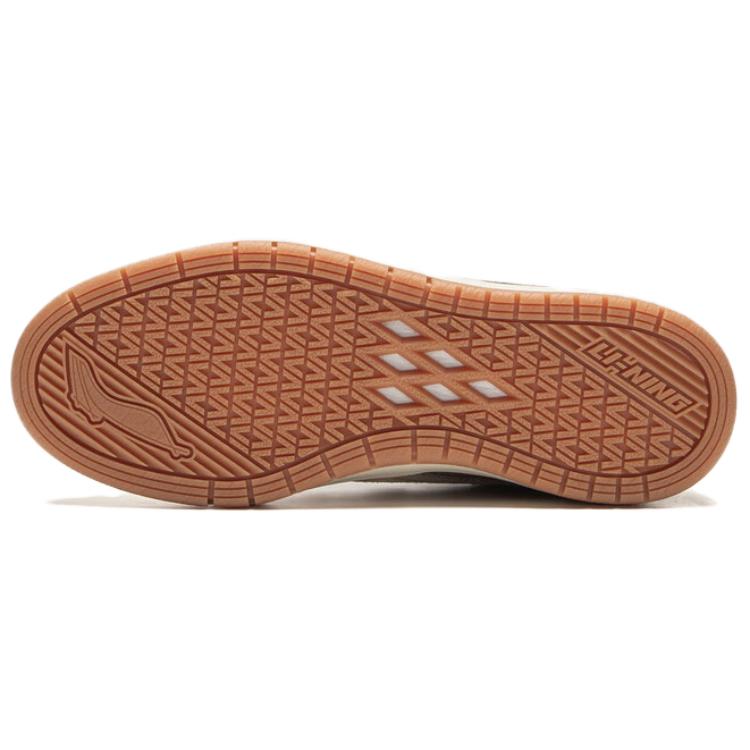 LiNing Anti Slip Wear Resistant Low Top Skateboard Shoes Women's Beige Umber Brown