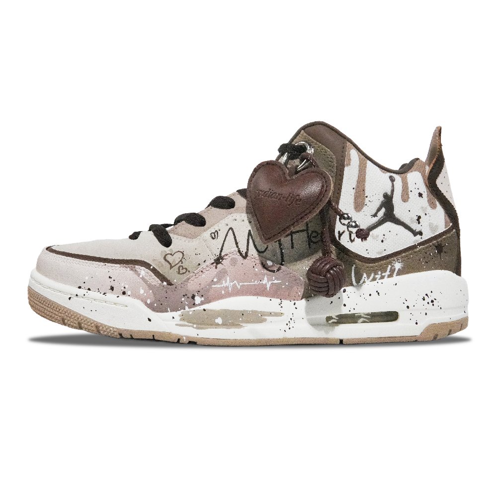 Jordan Courtside 23 Cushioning, Slip Resistant, And Abrasion Resistant Mid Top Vintage Basketball Shoes Men's Brown