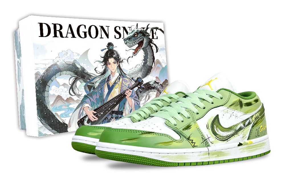 Jordan Air Jordan 1 Low Top Skateboard Shoes Unisex Green