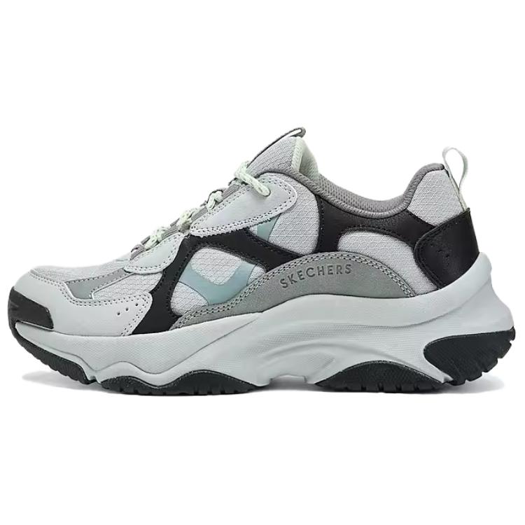Skechers Street Anti-Slip Wear-Resistant Low-Top Chunky Sneakers Women's Black Green
