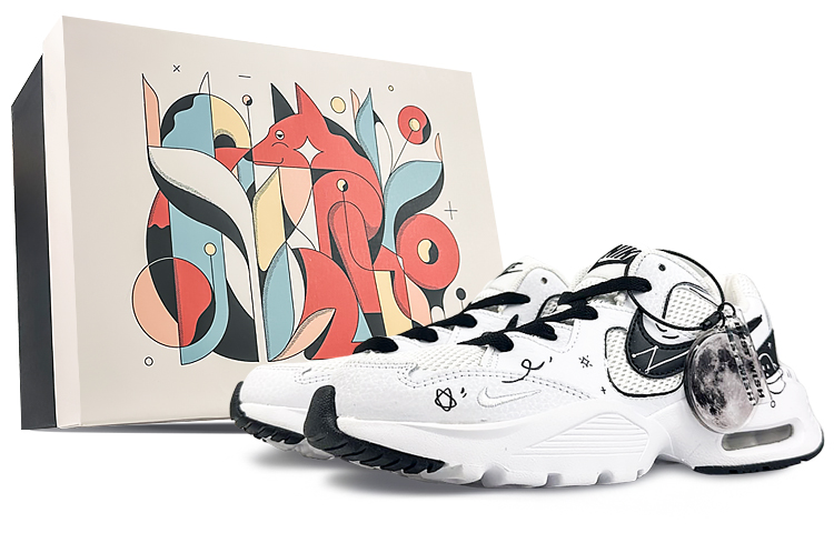 Nike Air Max Fusion Cushioning Anti-Slip And Wear-Resistant Low-Top Running Shoes Women's White Black