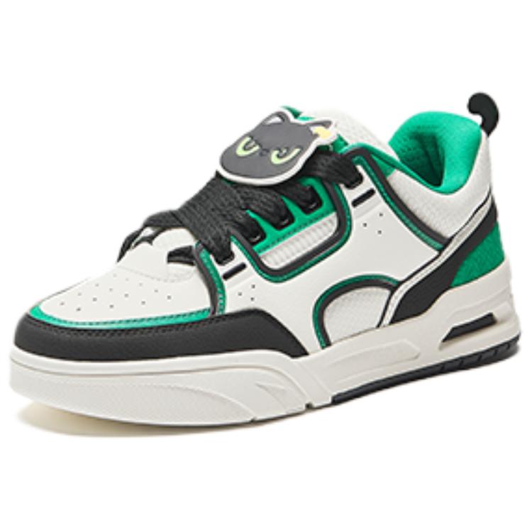 Anta Life Collection Abrasion Resistant Breathable Low Top Skateboard Shoes Men's White Black Green