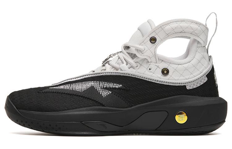 Anta KT8 Cushioned Slip-Resistant Abrasion-Resistant High-Top Basketball Shoes Men's Black White