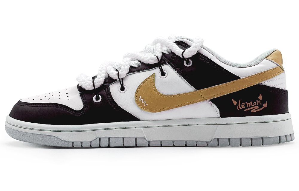 Nike Dunk 'Pure Platinum' Slip-Resistant Cushioning Abrasion-Resistant Low-Top Skateboard Shoes Men's Black Yellow