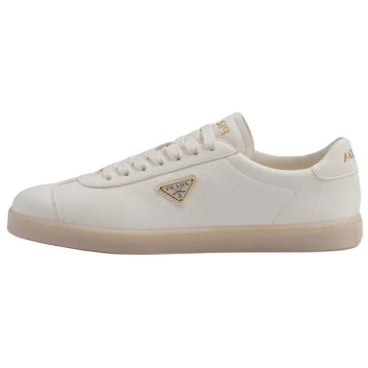 PRADA Triangle-logo Leather Sneakers
