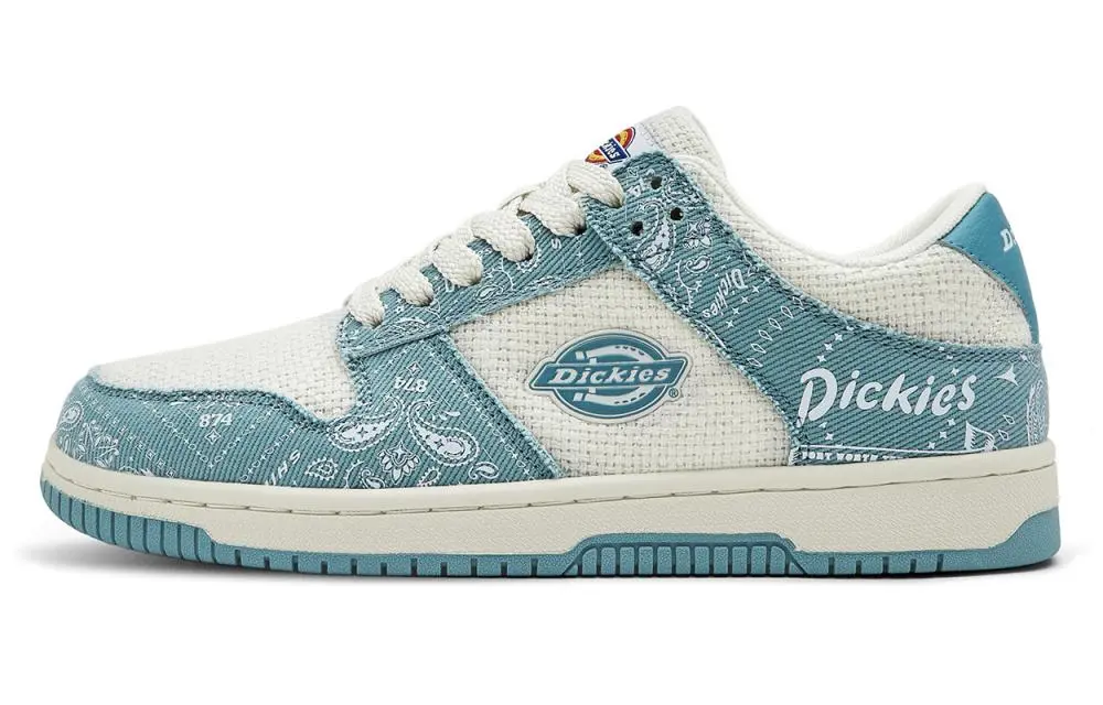 Dickies Paisley, Trendy Versatile Low Top Skateboard Shoes Men's White Blue