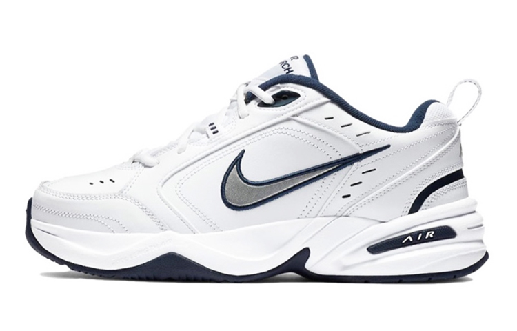 Nike Air Monarch 4 White Navy Slip-Resistant Height Increasing Low-Top Chunky Sneakers Unisex White Blue купить в интернет-магазине Yoocart с быстрой доставкой по России.