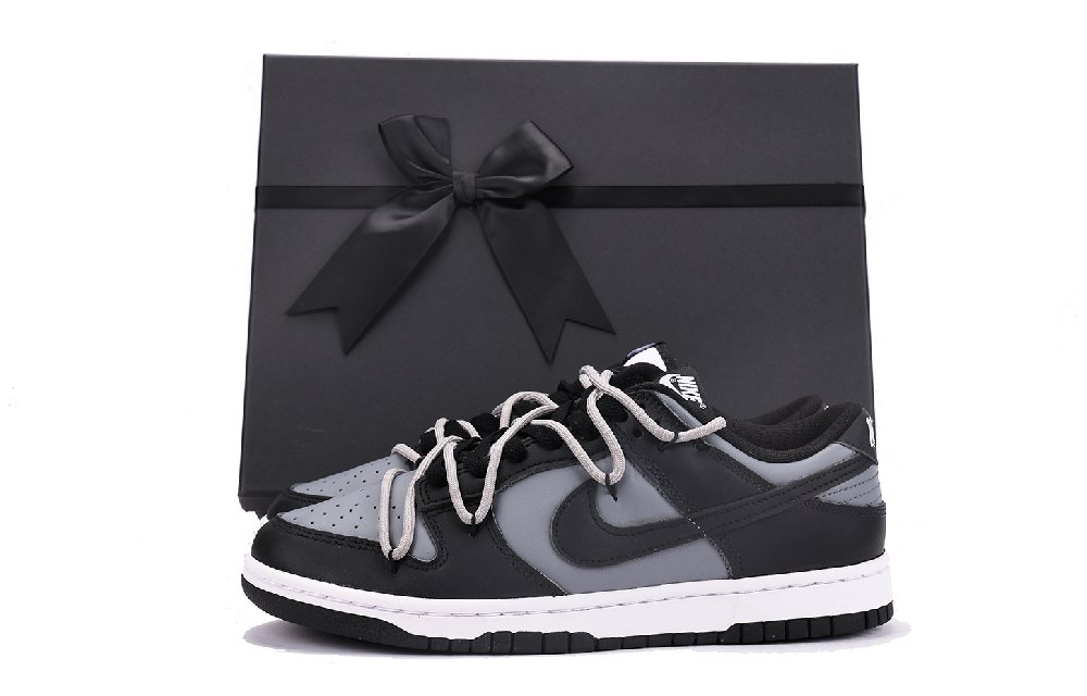 Nike Dunk Chestnut Anti-Slip Wear-Resistant Low-Top Skateboard Shoes GS Black Gray