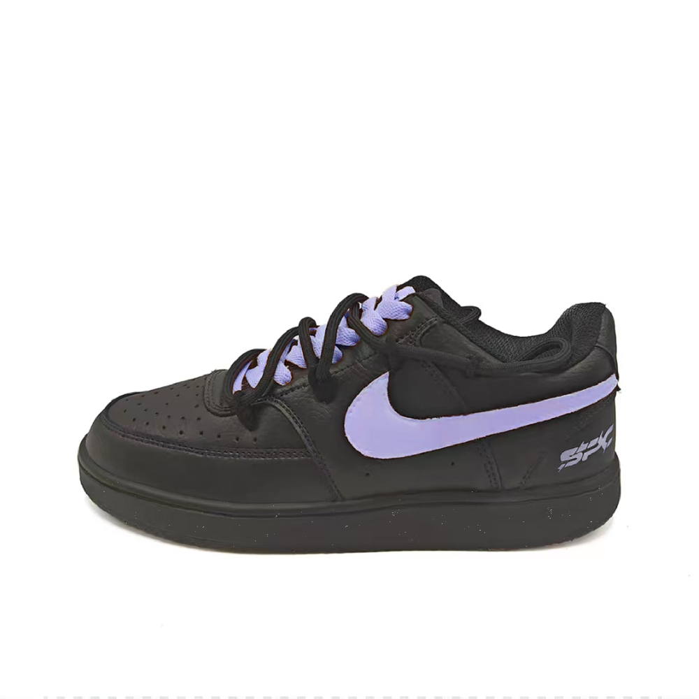 Nike Court Vision Slip-Resistant Cushioning Lightweight Low-Top Skateboard Shoes Unisex Black Purple