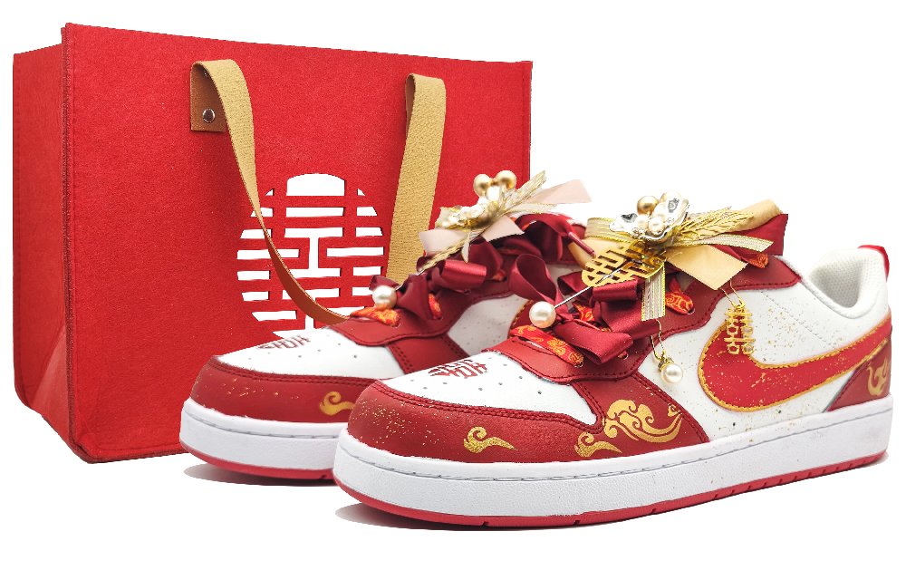 Nike Court Borough 2 Low Top Skateboard Shoes Women's Joyful Red