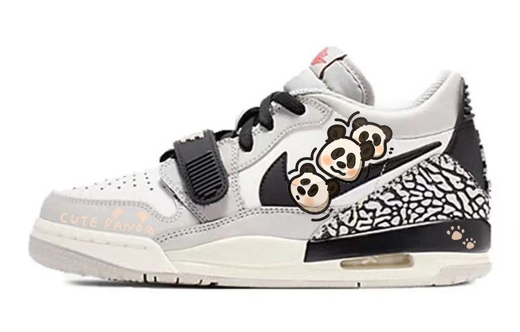 Jordan Legacy 312 Cushioning Anti-Slip Wear-Resistant Breathability Low-Top Vintage Basketball Shoes Women's White Gray