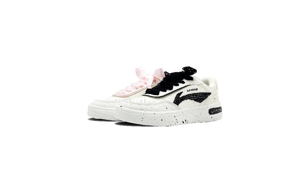 LiNing Su Anti Slip Wear Resistant Low Top Skateboard Shoes Women's Black Pink Mismatched