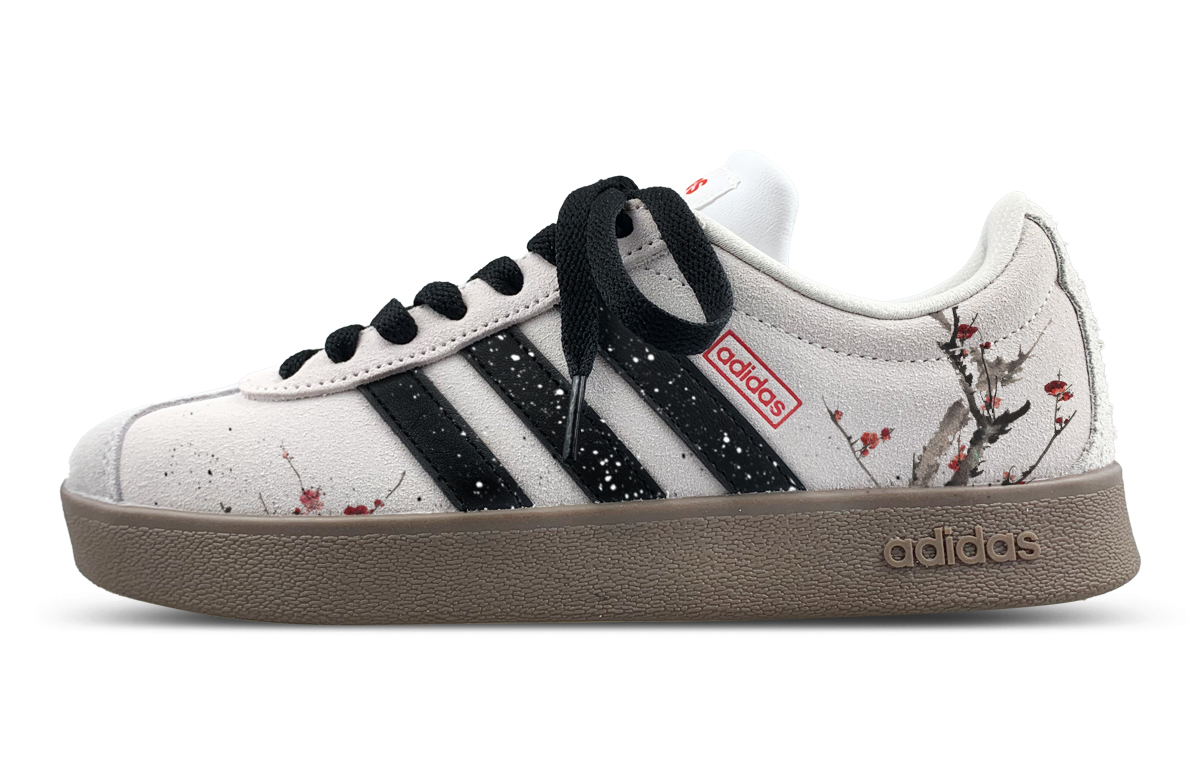 Adidas VL COURT 2.0 Low top Skateboard Shoes Unisex Black White Gray