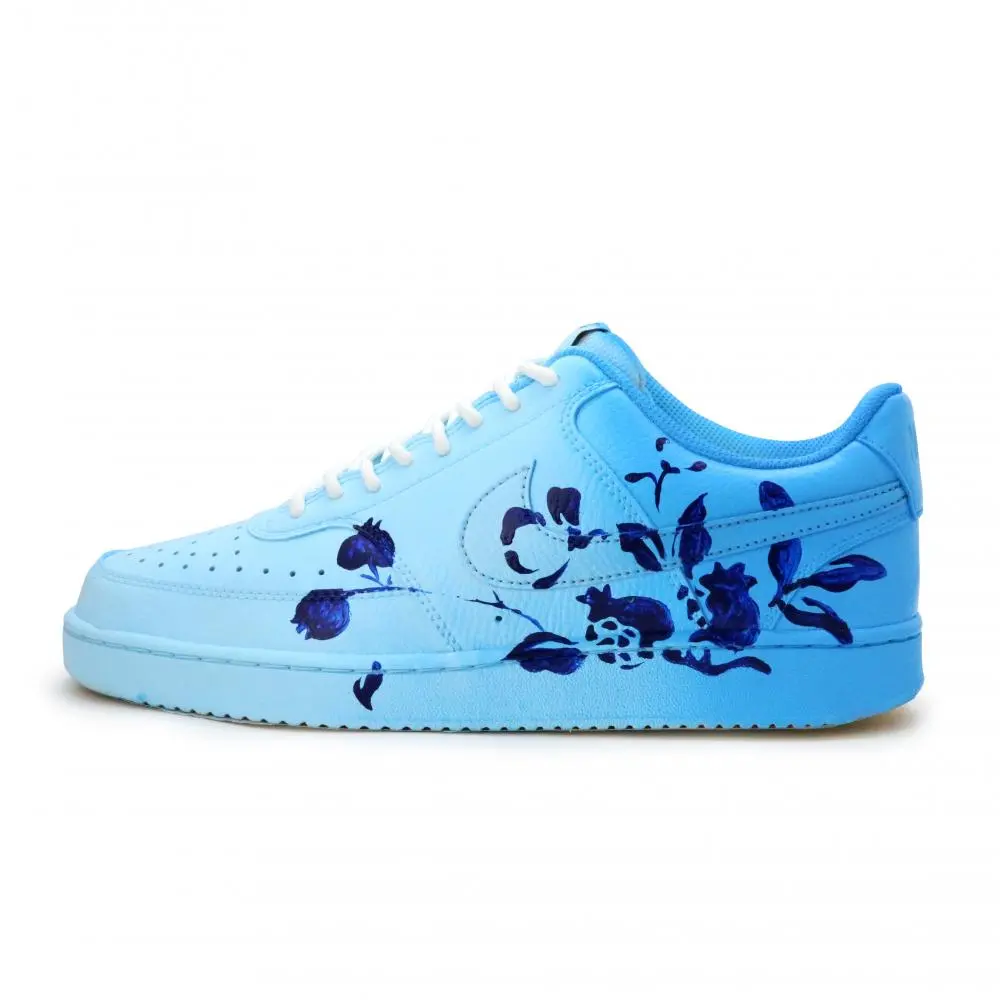 Nike Court Vision 1 Ice Linghua Abrasion Resistant Balance Support Low top Skateboard Shoes Unisex Blue Basic