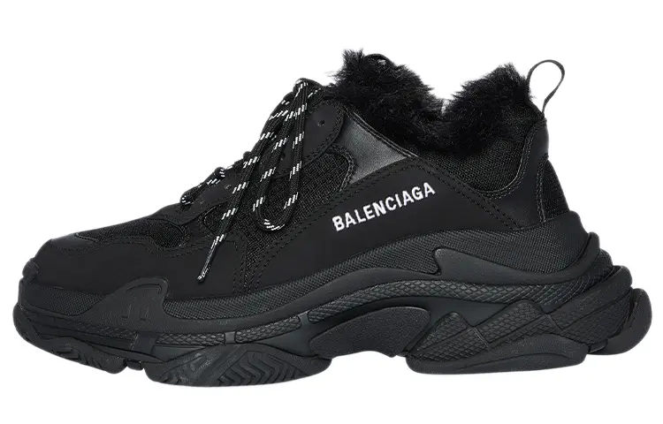 Balenciaga Triple S Sneaker 'Faux Fur Black'