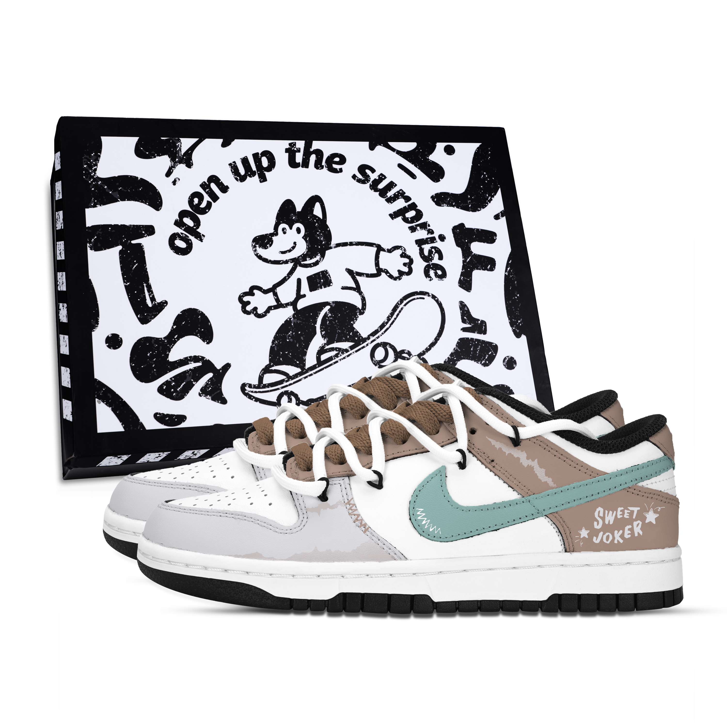 Nike Dunk Elegant And Wonderful Abrasion Resistant Slip Resistant Low top Skateboard Shoes Unisex Brown Gray Green