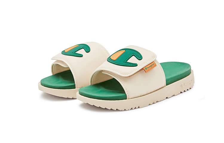 Champion Campus Slide Slippers Unisex Light Bone/Ivy Green купить в интернет-магазине Yoocart с быстрой доставкой по России.
