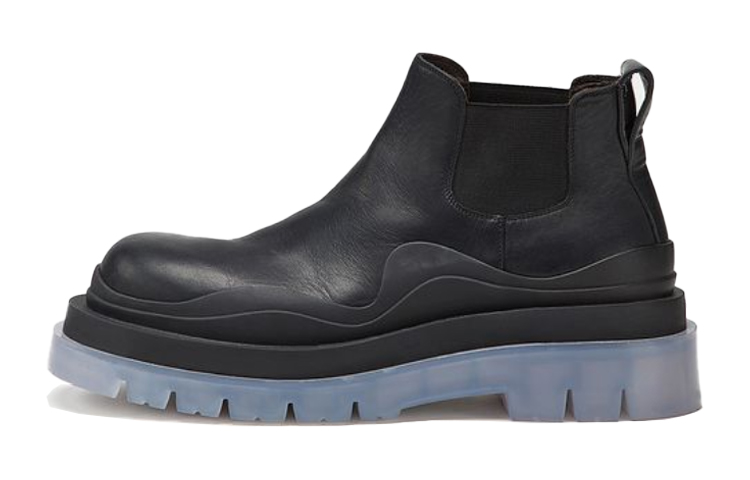 Bottega Veneta Tire Chelsea BV Tire Ankle Length Chelsea Boots Women's Black