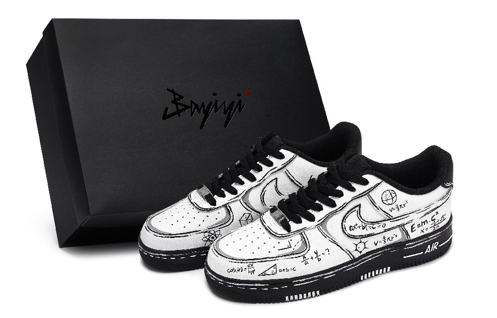 Nike Air Force 1 Formula Bulletin Board Low Top Skateboard Shoes Unisex Black White