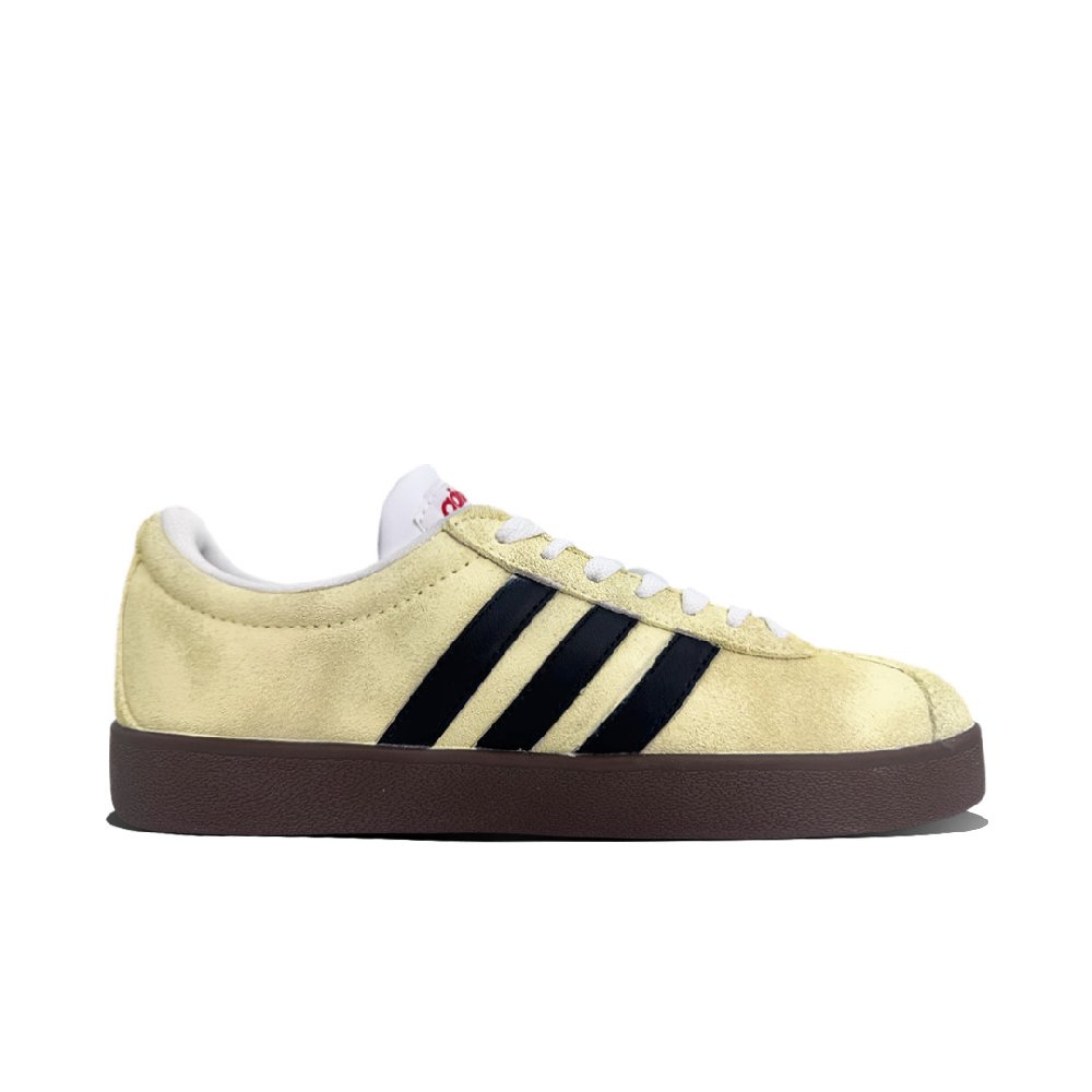 Adidas Neo VL Court Lifestyle Yellow Fragmented Shadows Slip Resistant Low Top Skateboard Shoes Unisex Yellow