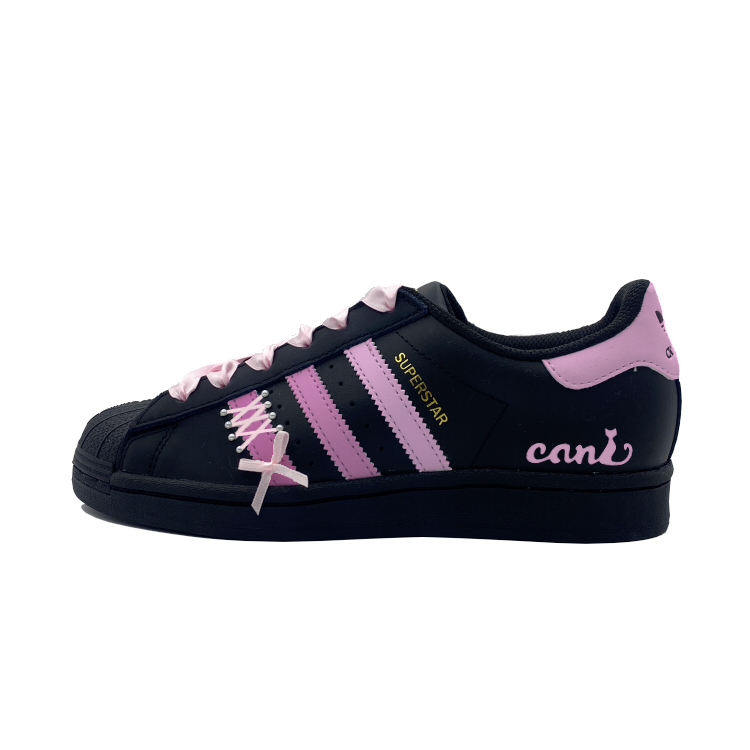 Adidas Originals SUPERSTAR Slip-Resistant Low-Top Skateboard Shoes Unisex Black Purple