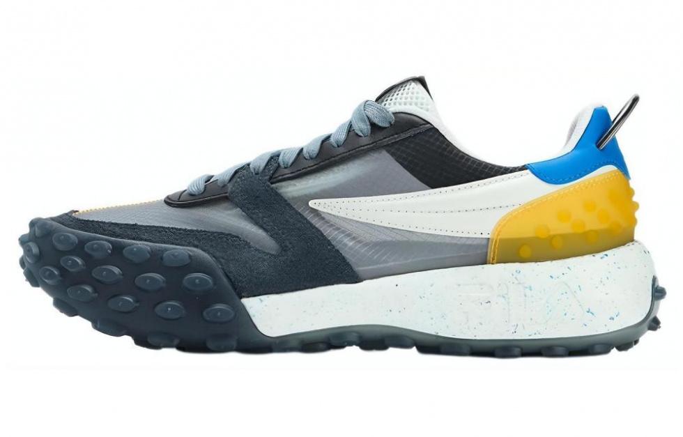 FILA Gara Running Shoes Men Low-Top Black Yellow/Blue