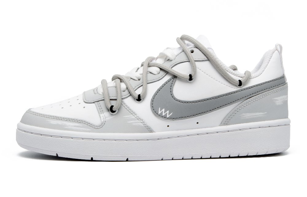 Nike Court Borough Coconut Cloud Milk Coffee Anti-Slip Wear-Resistant Low-Top Skateboard Shoes Women's Gray White