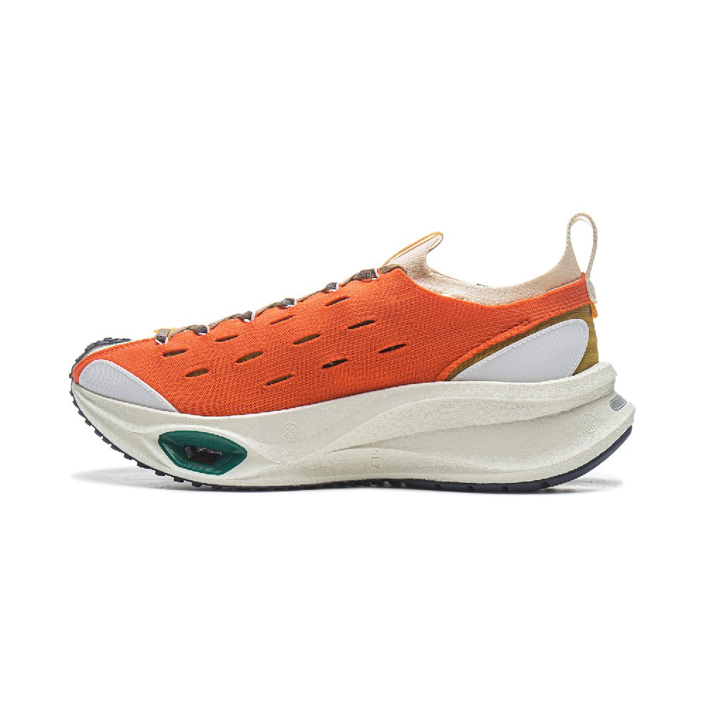 LiNing Cushioning, Wear Resistant Low Top Casual Running Shoes Unisex Orange Ecru