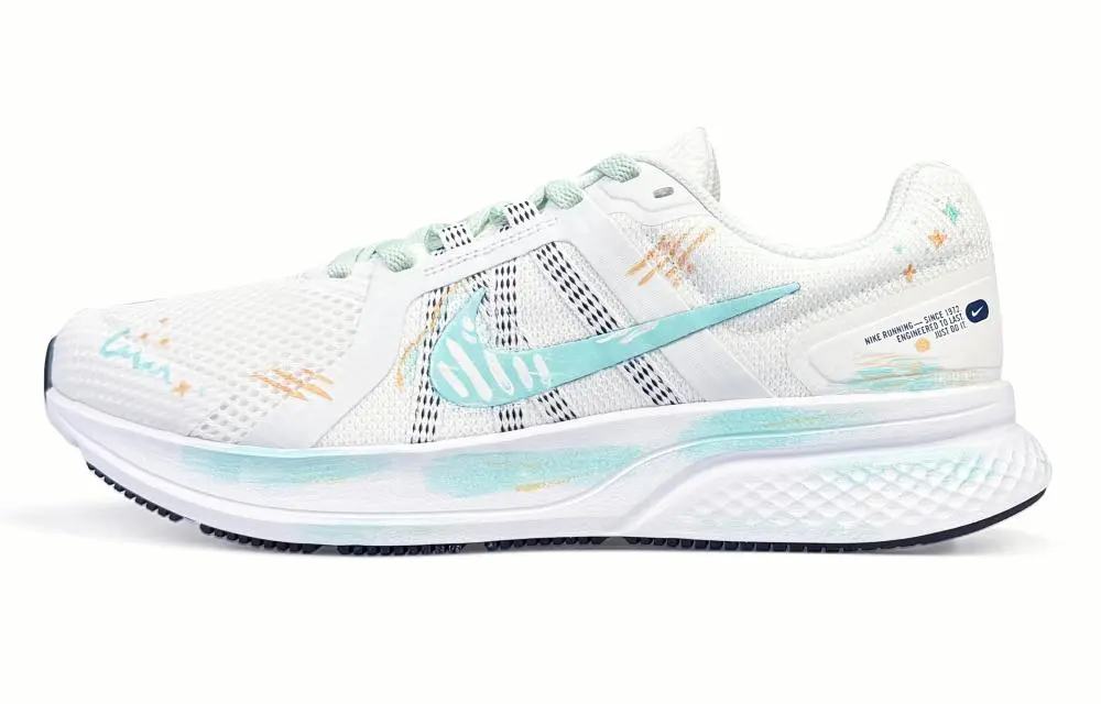 Nike Run Swift 2 Breathable Low top Running Shoes Men's White Green