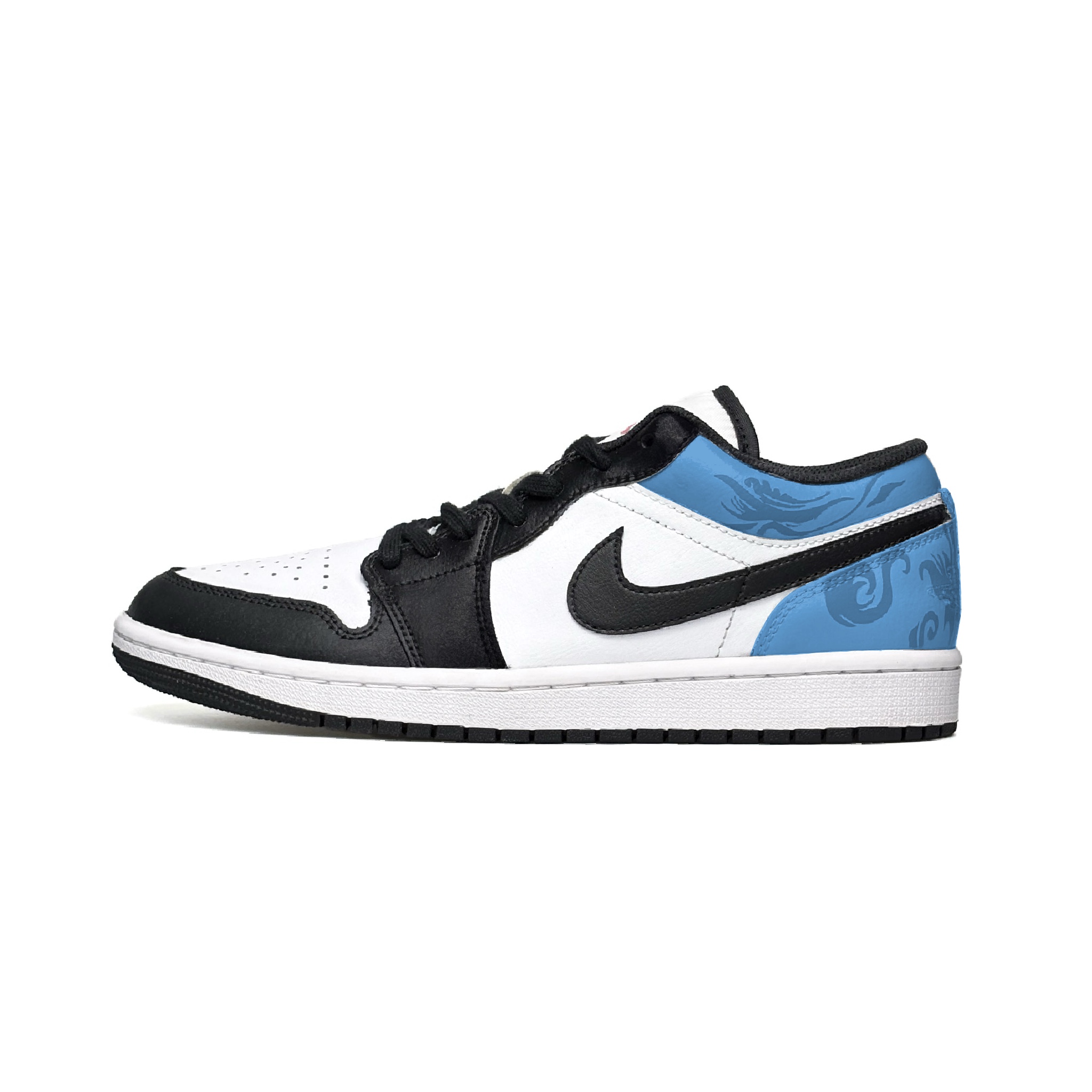 Jordan Air Jordan 1 Abrasion Resistant Low top Vintage Basketball Shoes Unisex Blue