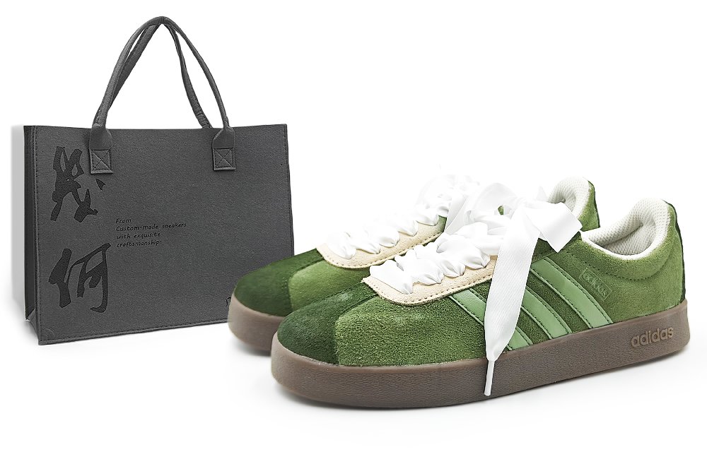 Adidas VL COURT 2.0 Cushioning, Wear Resistant Low Top Skateboard Shoes Unisex Matcha Green