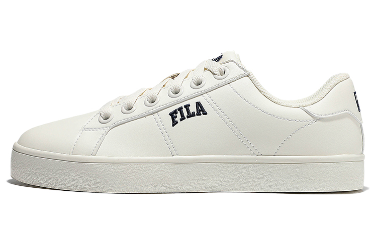 FILA Court Deluxe Anti Slip Wear Resistant Low Top Skateboard Shoes Unisex Beige White Blue Korean Style