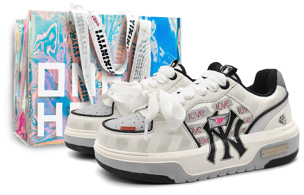 MLB Chunky Liner Low-Top Skateboard Shoes Unisex White Gray