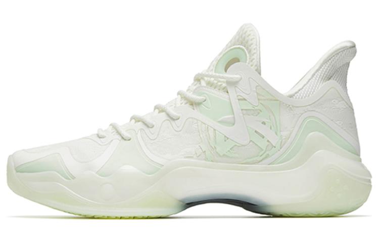 Anta Shock Wave 4 Wear-Resistant Slip-Resistant Mid-Top Performance Basketball Shoes Men's White