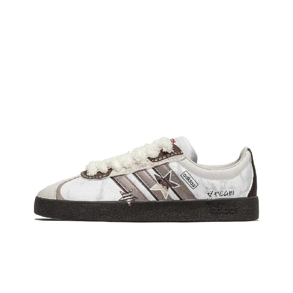 Adidas Neo VL Court Lifestyle Anti Slip Wear Resistant Low Top Skateboard Shoes Unisex Brown White