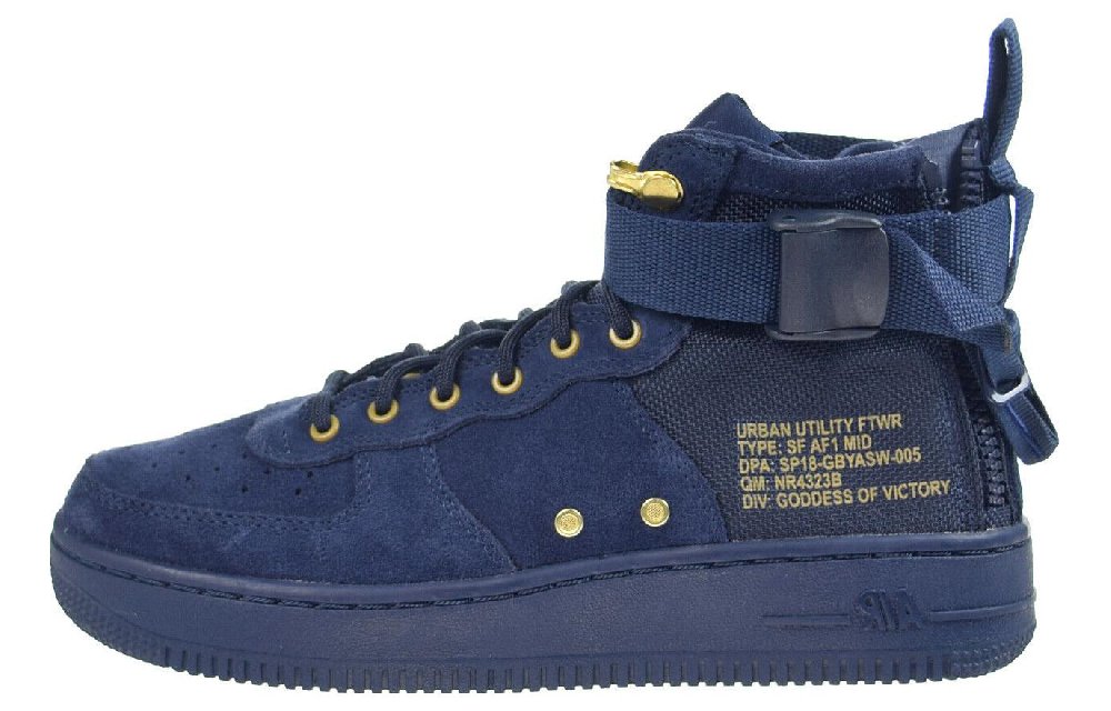 Nike SF Air Force 1 Mid Obsidian Metallic Gold