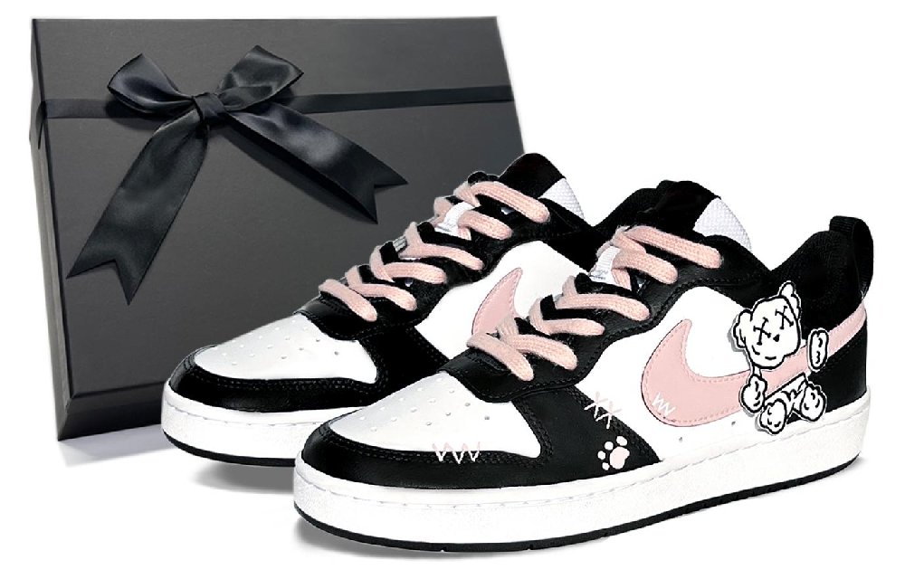Nike Court Borough Skateboard Shoes Women's Low top White/Black/Pink