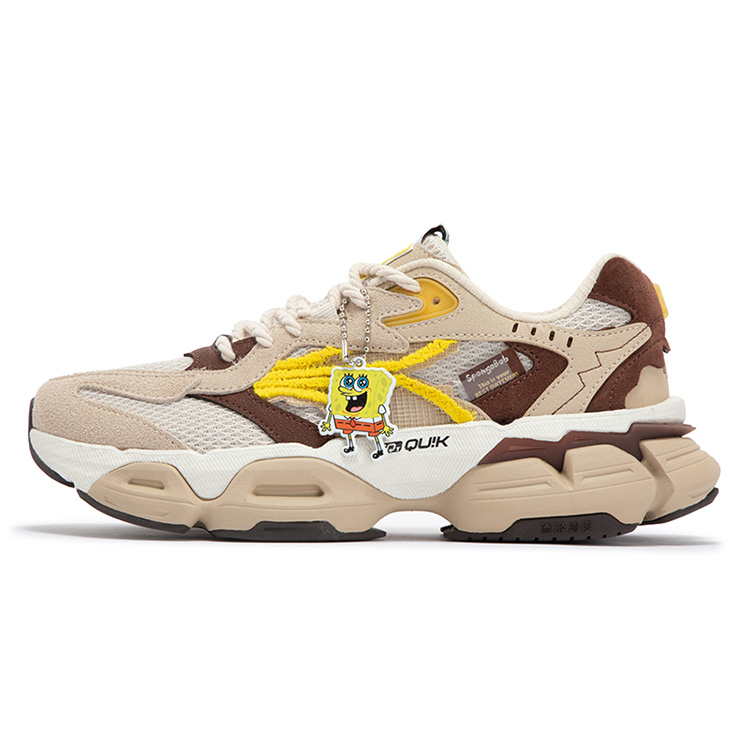 361° SpongeBob Anti-Slip Wear-Resistant Low-Top Casual Shoes Women's Apricot Tea Brown
