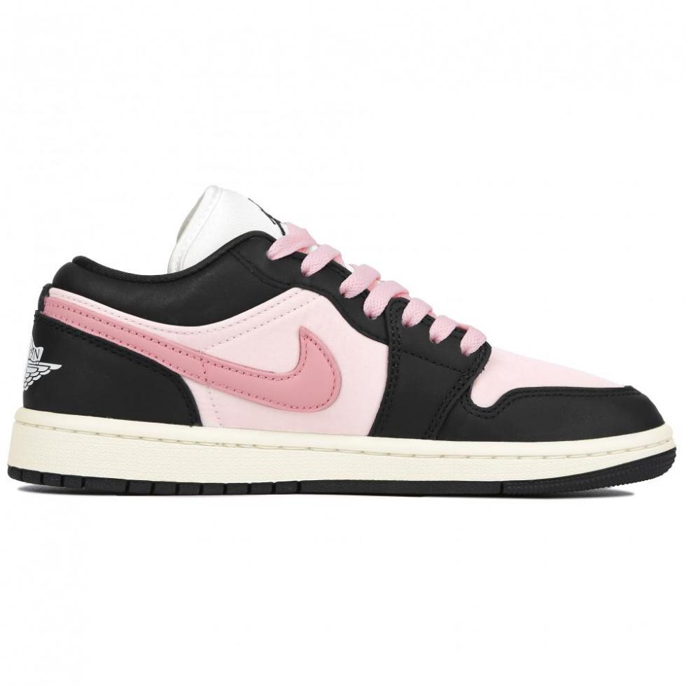 Jordan Air Jordan 1 Cushioning Slip Resistant Low Top Vintage Basketball Shoes Women's Black Pink White купить в интернет-магазине Yoocart с быстрой доставкой по России.