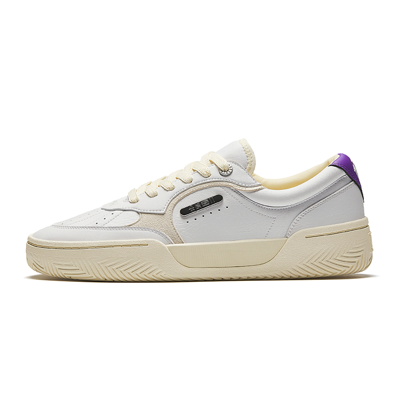 Anta Owen Hélà TRIBE Cushioning, Wear Resistant Low top Skateboard Shoes Unisex White Gray Purple