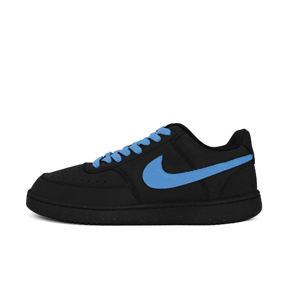 Nike Court Vision Anti-Slip And Wear-Resistant Lightweight Low-Top Skateboard Shoes Unisex Black Light Blue