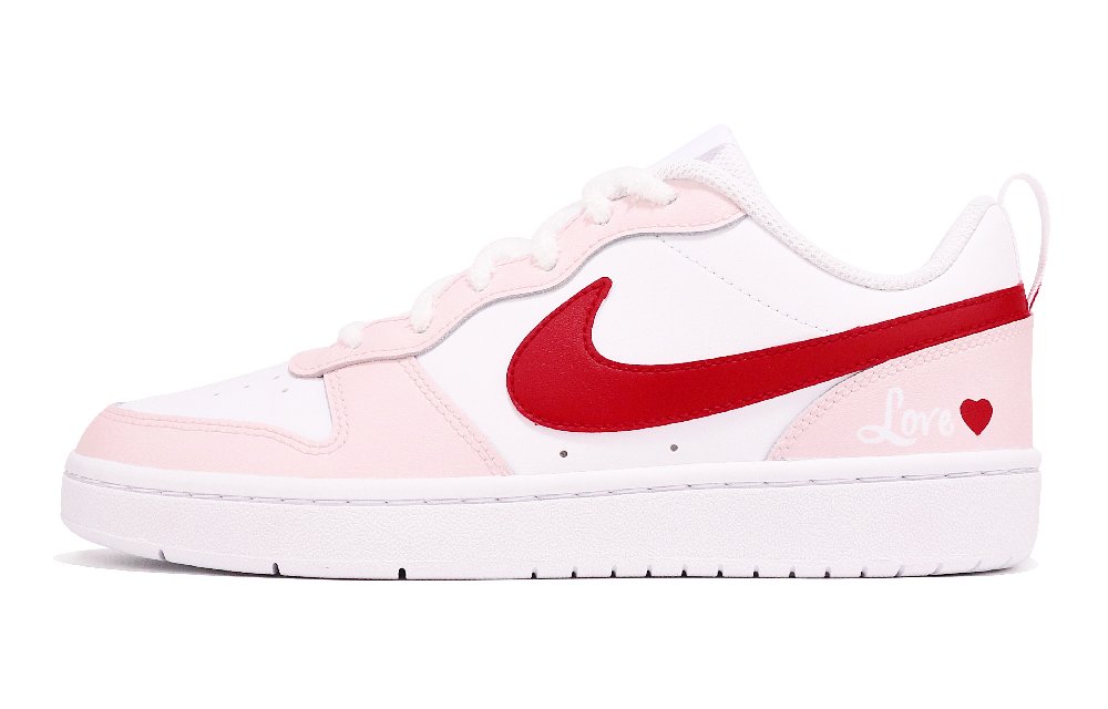 Nike Court Borough Anti Slip Wear Resistant Low Top Skateboard Shoes Women's White Pink