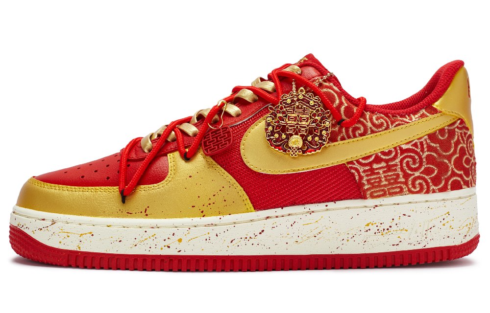 Nike Air Force 1 811 Manufacturing Low-Top Skateboard Shoes Men's Red Gold