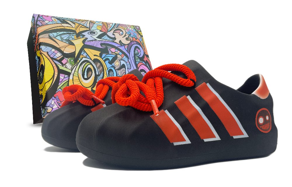 Adidas Originals AdiFOM Superstar Non slip Lightweight Low Top Casual Shoes Unisex Black Orange