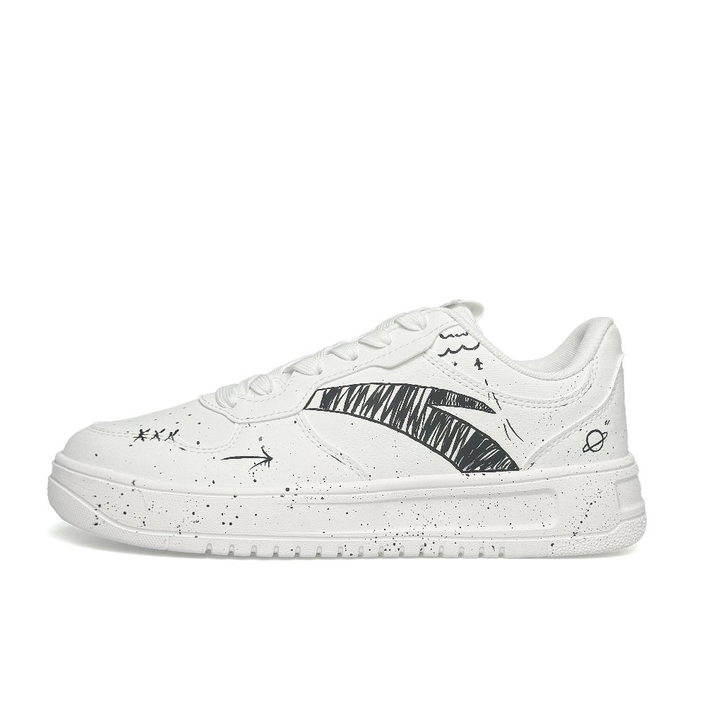 Anta Life Collection Lightweight Anti-Slip Low-Top Skateboard Shoes Women's White