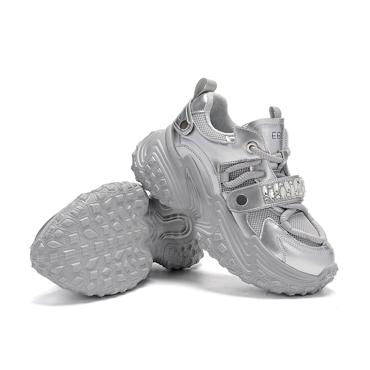EBLAN Low Top Chunky Sneakers Women's Silver купить в интернет-магазине Yoocart с быстрой доставкой по России.