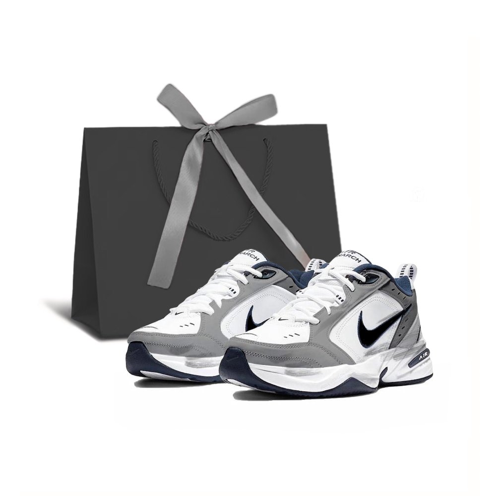 Nike Air Monarch 4 Grey Mist Anti Slip Wear Resistant Low Top Chunky Sneakers Unisex Mist Gray