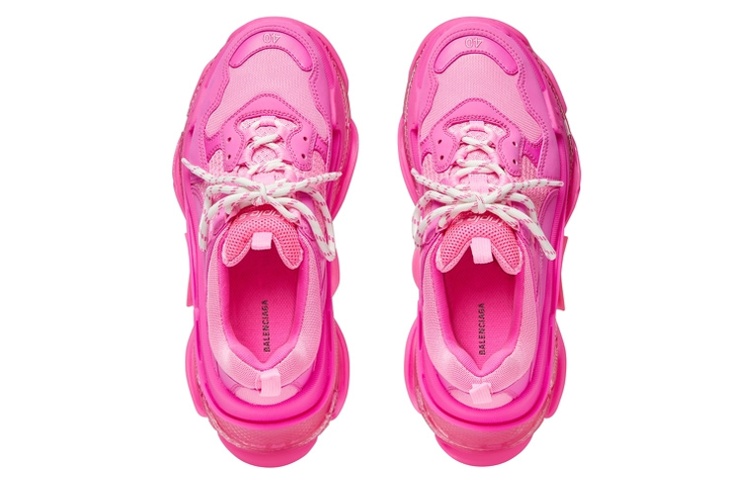 Balenciaga Triple S Low-Top Chunky Sneakers Women's Neon Pink купить в интернет-магазине Yoocart с быстрой доставкой по России.