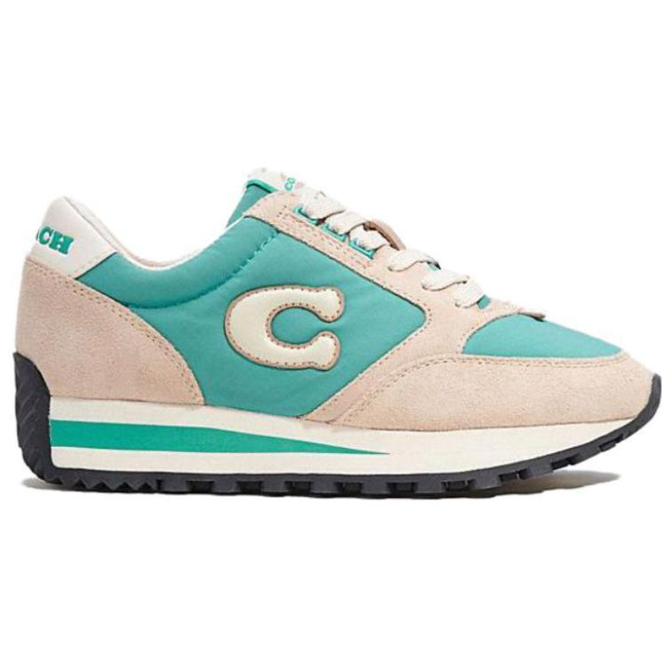 COACH Low-Top Sports Casual Shoes Women's Beige Green